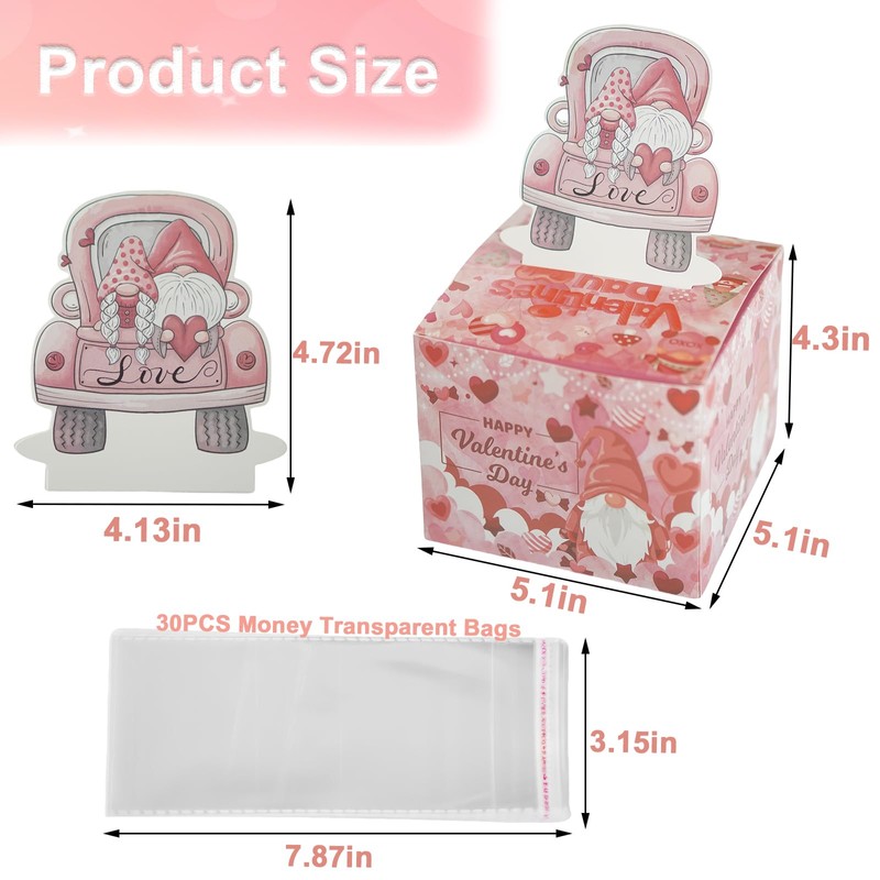 YSUUTCNI Valentine's Day Money Box for Cash Gift Pull-Gnome