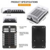 LLK 12-Way Blade Fuse Box Block Holder LED Indicator 6