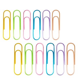 Kbraveo 60 Pack 4 inches Multicolored Extra Large Paper Clips Giant Paper Clip Paper Clips Holder for Office Supply,6 Colors