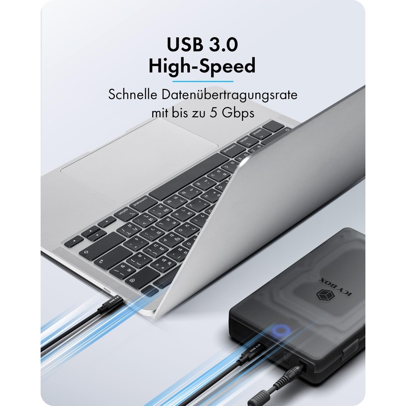 ICY Box Spade Base 388 (2.5/3.5 SATA SSD/HDD Enclosure), USB