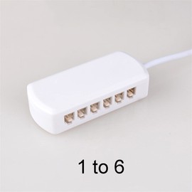 JINchao-junction box Led spotlight Junction Box, Splitter Connector, 1 to 4,1 to 6, 1 to 12, for 3V 12V Low Voltage Spot Light, White Body protective device (Pins : 1 to 6)