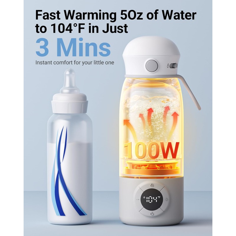 Bear Portable Bottle Warmer for Travel, Milk Warmer for Breastmilk