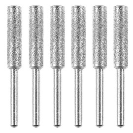 Grinding Stone File, Drill Accessory, 4mm Diamond Burr Titanium Plated Diamond Chainsaw Sharpener Burr Grinding Stone File for Precise Quick Easy Sharpening of Chain Saw Blade