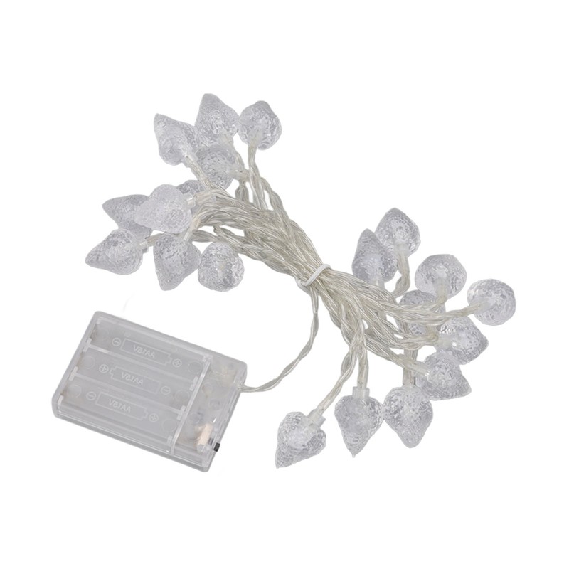20 LEDs Christmas Lights Outdoor Strawberry Fairy String Lights Battery