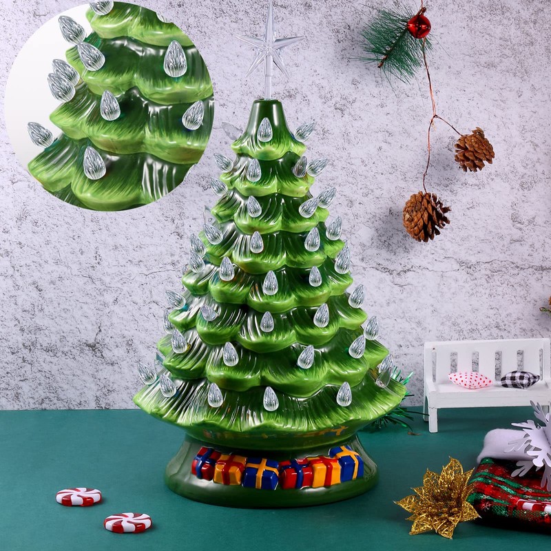 100 Pieces Plastic Christmas Tree Bulbs and 5 Stars Replacement