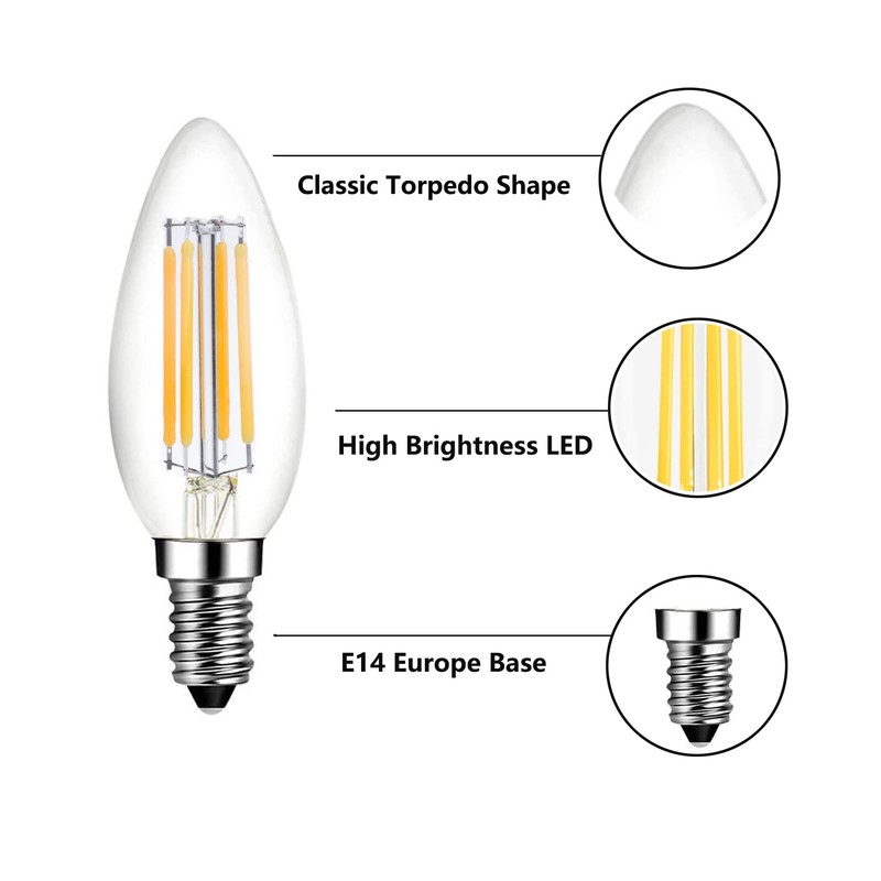 E14 LED Bulb Dimmable 40W Equivalent 3000K Soft White, E14
