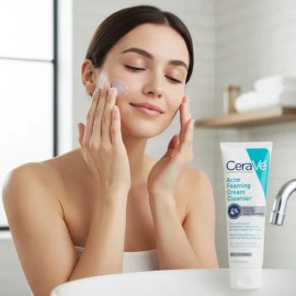 Cerave Limpiador Espumoso Antiacné 4% Peróxido Benzoyl