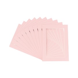 Pack of Ten Acid Free 5x7 Mats Bevel Cut for 4x6 Photos - Pink Precut Matboards With Backing Boards and Self Seal Photo Mat Bags For Pictures, Photos, Framing - 4-ply Thickness