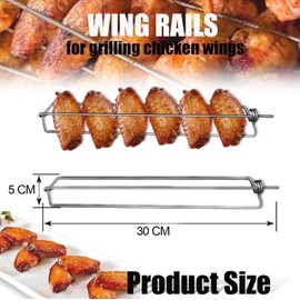 4 Pieces Chicken Wing Holder Stainless Steel Chicken Wing BBQ Fork, Chicken Wings Barbecue Skewers Chicken Rack Grill Tool Set for Picnic Camping BBQ Party for Grilling Chicken Wings
