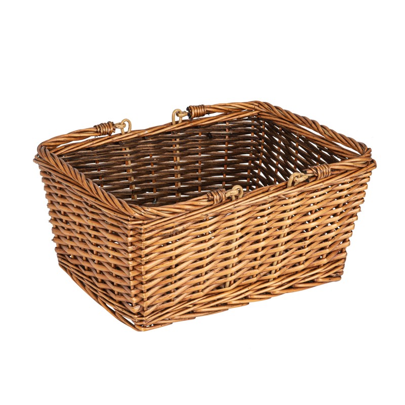 Household Essentials Woven Market Basket, Handwoven Willow Weave, Stylish Handles
