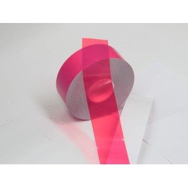 Transparent Vinyl Tape with Self-Adhesive. (1 inch x 50 ft, Fluorescent Pink)