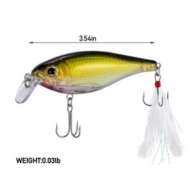 Dr.Fish Fishing Jerkbait 3.6", 1/2oz Sinking Crankbait for Bass Walleye Fishing Minnow Hard Lures Set Roostertail Fishing Lures Shad Minnow Swimbait Lifelike Pike Freshwater Saltwater