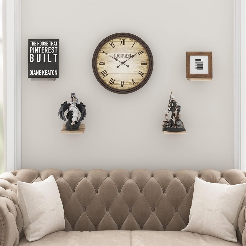 Fixwal Floating Shelves for Wall, Rustic Wood Small Wall Mounted