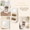 Bear Pen Holder with Mirror, Cute Desk Organizer Pencil Cup
