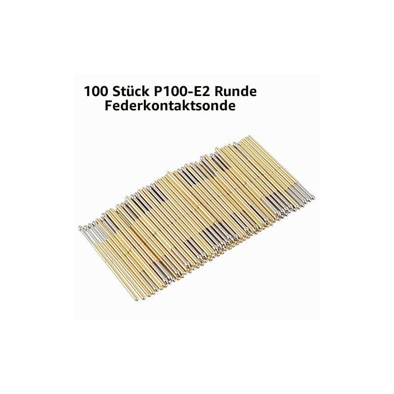 Pogo Pins, Pack of 100 P100-E2 Spring Contact with 1.5