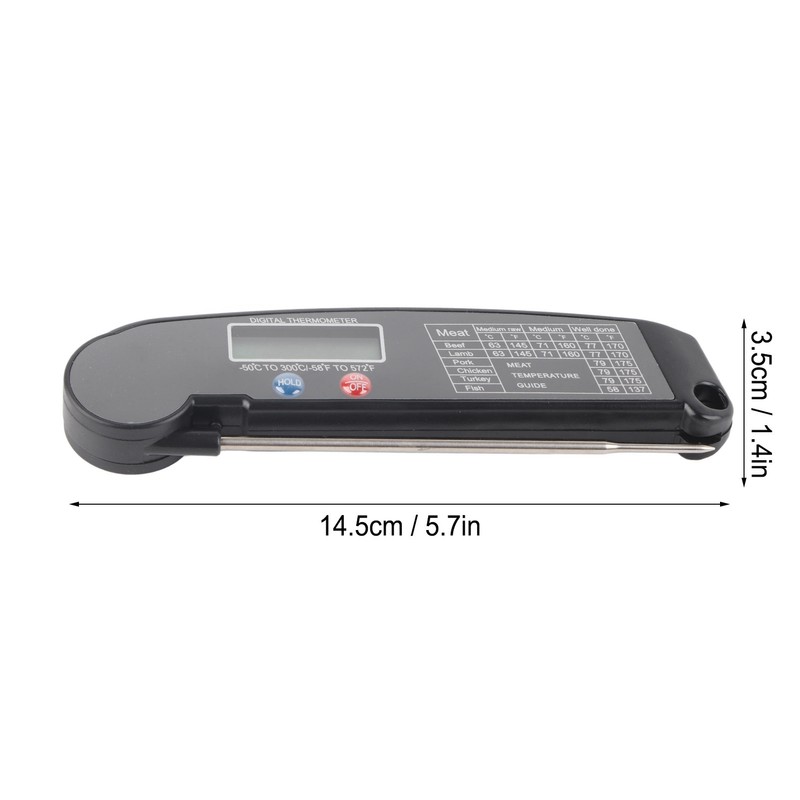 Digital Electronic Food Thermometer Foldable Intelligent Straightaway Read Thermometer for