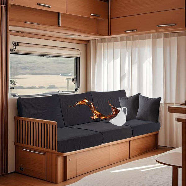 ZYXFYY Rv Dinette Cushion Covers, Waterproof Stretchy Camper Cushions Cover