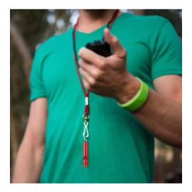 KFMX Set 12 Mini Silbatos Metal Llaveros Portatil