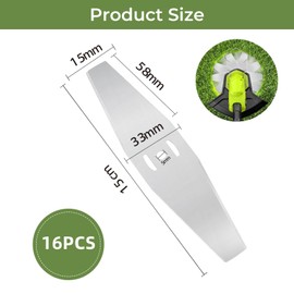 eupdd 16 metal grass trimmer blades: 15 cm grass trimmer replacement blades, cutting grass blade, electric grass trimmer replacement blade, metal blade for grass trimmer
