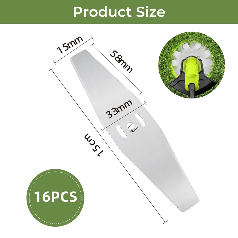 eupdd 16 metal grass trimmer blades: 15 cm grass trimmer