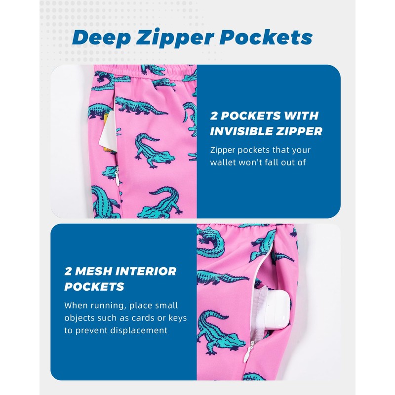 SURF CUZ Mens Swim Trunks with Compression Liner Mens Swimming