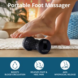 TheraFlow Portable Plantar Fasciitis Massager - Acupressure Foot Massagers for Pain and Circulation, Muscle Roller, Compact Foot Roller for Plantar Fasciitis Treatment