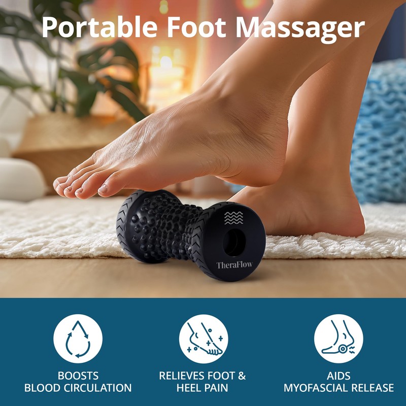 TheraFlow Portable Plantar Fasciitis Massager - Acupressure Foot Massagers for