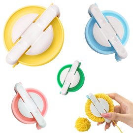 Pom Pom Maker Yarn Pom Pom Maker Set of 4 Sizes Portable Pom Pom Maker Size Approx 38 48 68 88mm Cotton Wool Ball Knitting Decoration DIY Knitting Craft Project Multifunction for Kids Adults Beginners