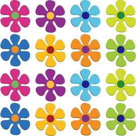 Car Flower Magnet Funny Magnetic Decals Decorations Cute Fridge Magnets 60s Flower Cutout Magnet for Car Home Door Whiteboard Refrigerator (16 Pieces,3.9 x 3.9 Inch)