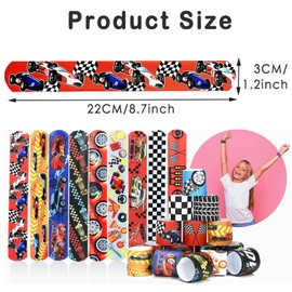 Acuiwer 24 PCS Slap Bracelets Racing Slap Bands Party Bags Fillers Suppilers Snap Bands