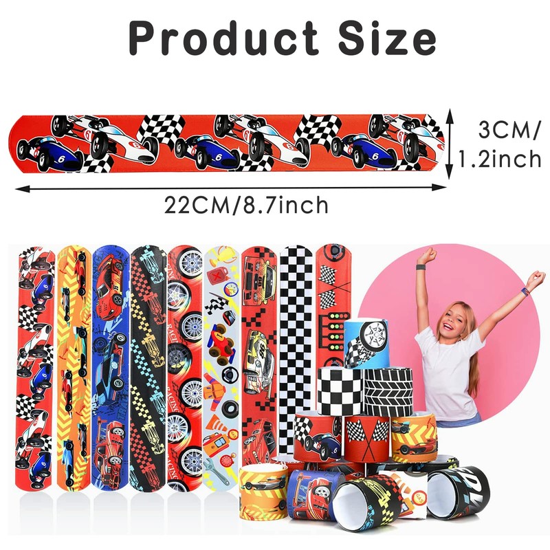 Acuiwer 24 PCS Slap Bracelets Racing Slap Bands Party Bags