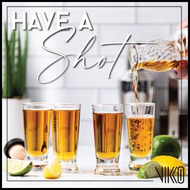 Vikko 2.75 Ounce Shot Glasses, Set of 12 Small Liquor and Spirit Glasses, Durable Tequila Bar Glasses For Alcohol and Espresso Shots, 12 Piece Shooter Glass Set