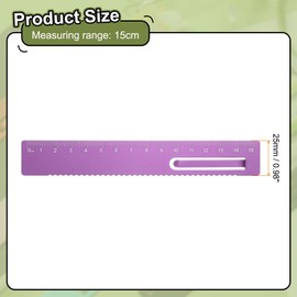 HARFINGTON Straight Ruler 15cm Metric Metal Aluminum Alloy Measuring Bookmark Clip Ruler Scale Tool for Measure Study Reading Classroom Office, Rose