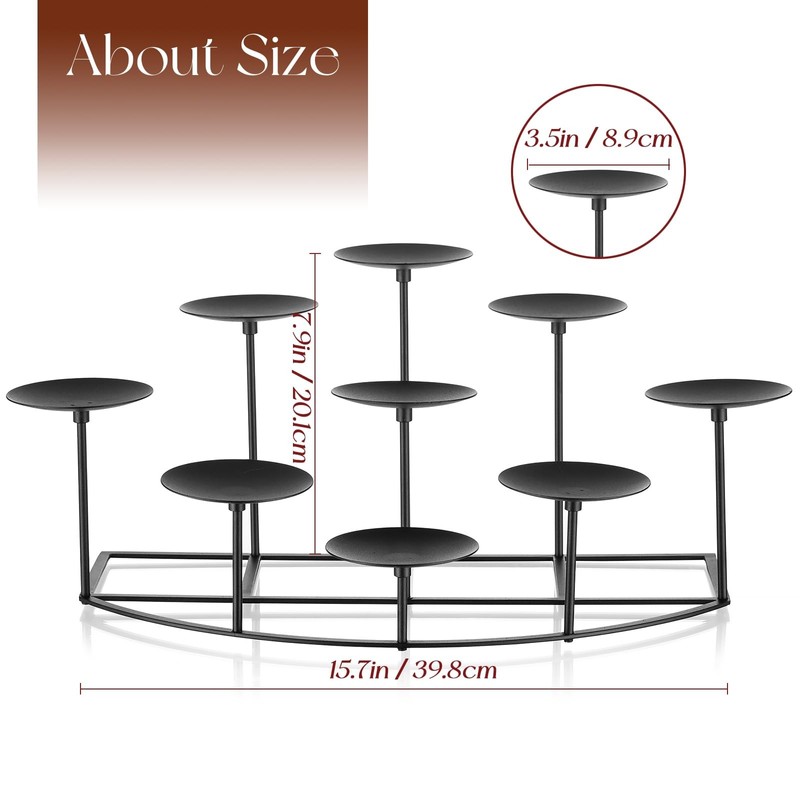 Candeldo Candelabra Fireplace Candle Holder: Metal Pillar Candle Holders Medium