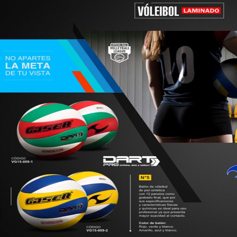 Gaser Balon de Voleibol # 5 Laminado Dart Amarillo Azul
