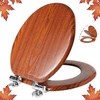 Round Toilet Seat Molded Wood Toilet Seat with Quietly Close