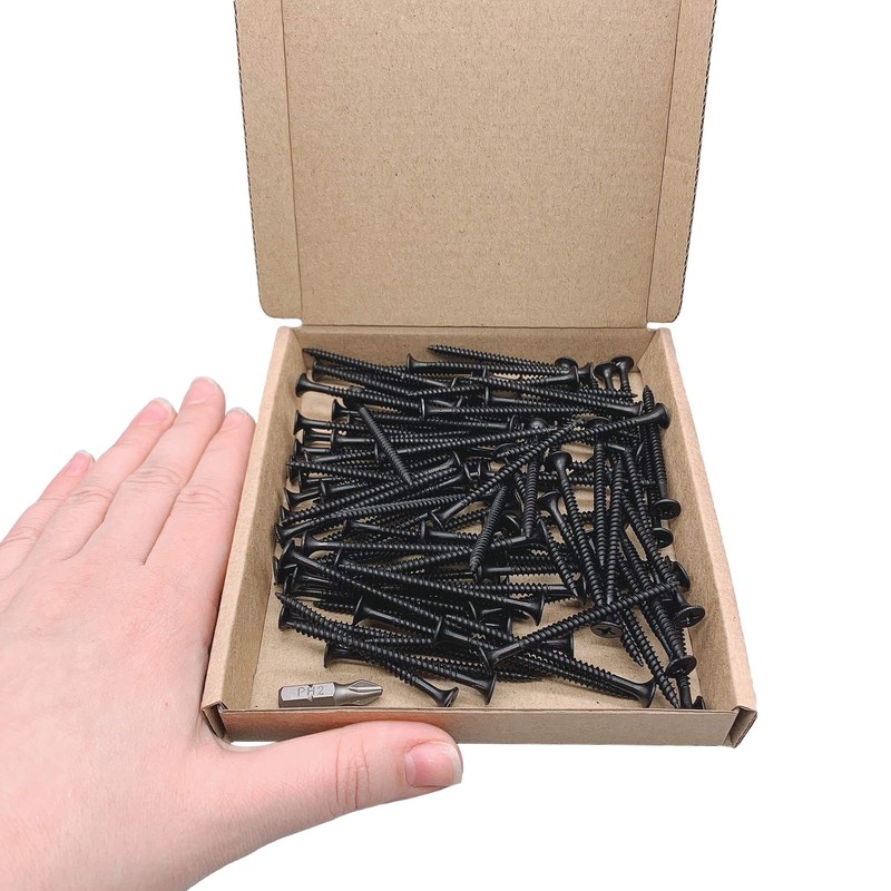 Pack of 100 Black Phosphate Carbon Steel 3.5 x 55mm