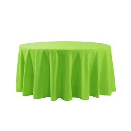 108 inch Round Tablecloth Washable Polyester Table Cloth Decorative Table Cover for Wedding Party Dining Banquet（108 inch,Apple Green）