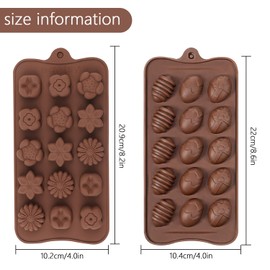 YXHZVON Oster-Schokoladenformen, 4 Stück Silikon Schokoladenform Blumen, Ostereier Schokoladentafel Form für Praline Süßigkeiten, Oster-Süßigkeitenformen