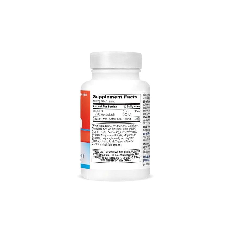 21st Century Calcium 500 + D3 500 Mg/200 Iu 90