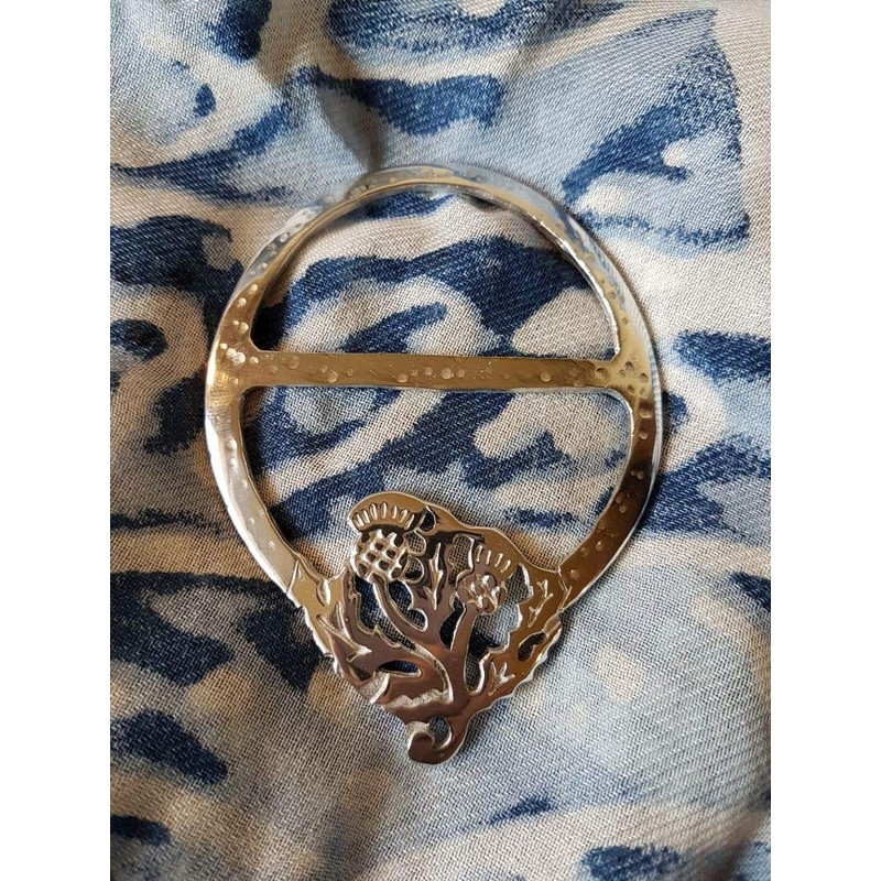 Pair of Thistles Large Pewter Scarf Ring