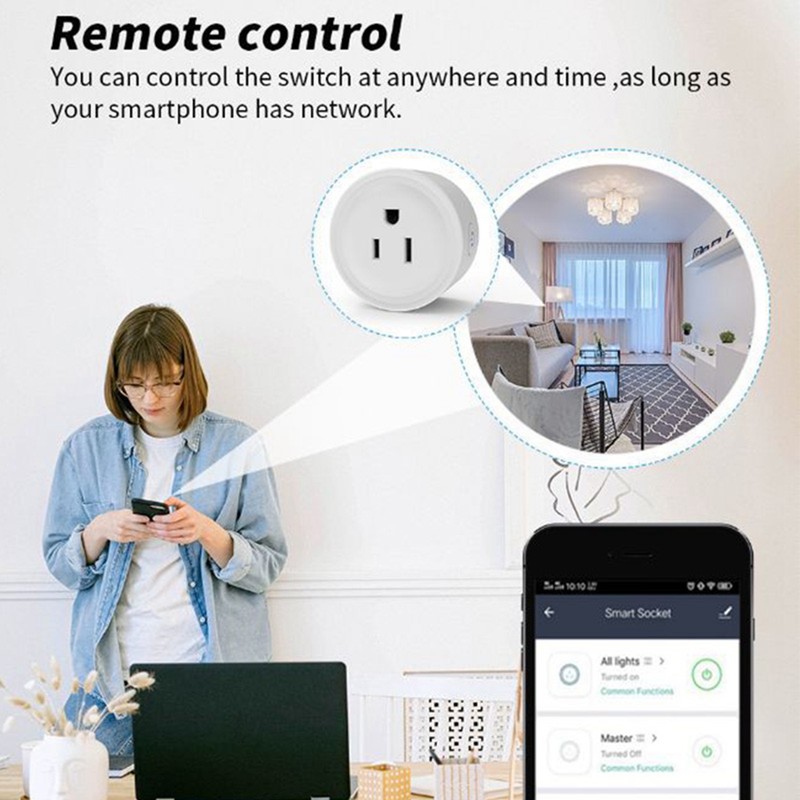 Smart Metering Socket Voice Control Remote Control 10A Direct Connection