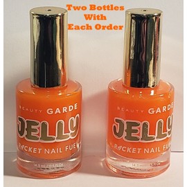 BeautyGARDE 2 Jars BeautyGARDE Jelly Nail Polish, Peach Color Strengthening Growth Treatment