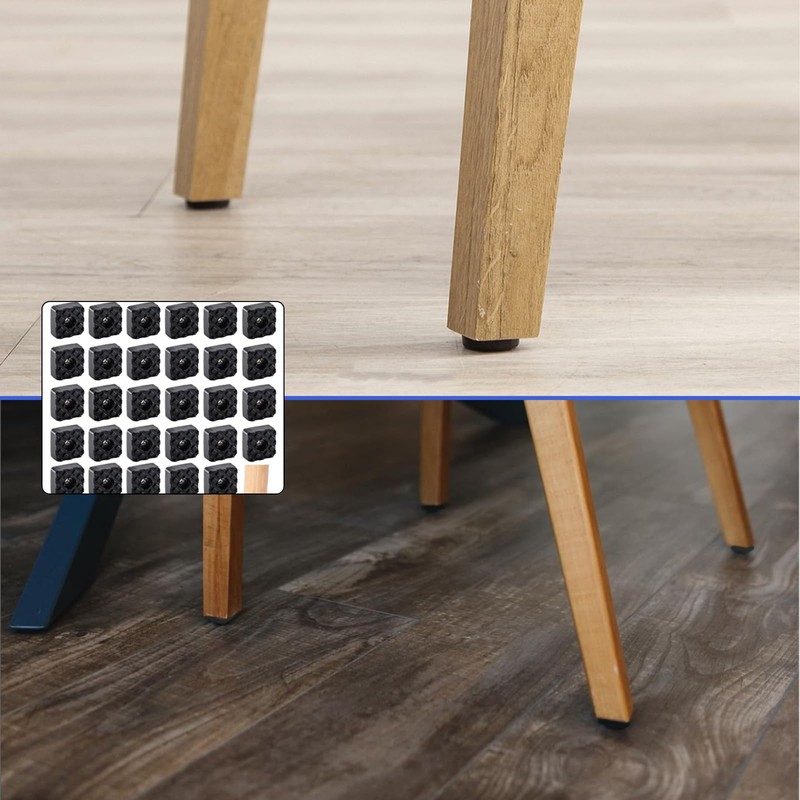 alwaiiz Pack of 30 square rubber buffers, rubber feet, screwable