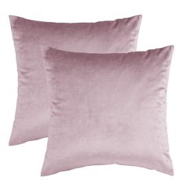GIGIZAZA Decorative Couch Throw Pillow Cover,Set of 2 18x18 Sweet Lilac Pillow Covers,Square Sofa Velvet Throw Cushions