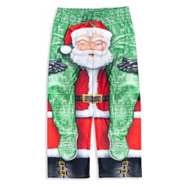 Dreamwave Christmas Santa Claus Mens Fleece Pajama Pants Santa Large