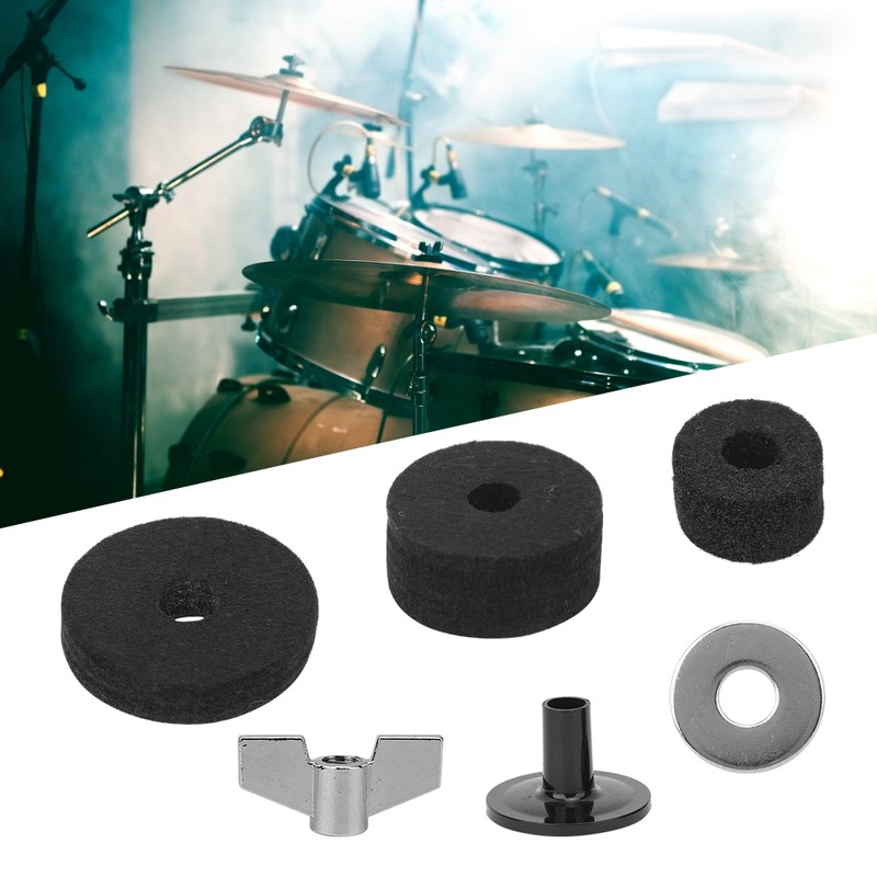 21PCS Drum Set Cymbal Anti-Skid Felt Pad Sleeve Disc Nut
