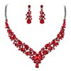 Ever Faith Women's Crystal Wedding Bridal Teardrop Cluster Necklace Earrings