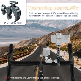 Leaplumin Camera Clamp Mount with NATO Connector,Camera Monitor Mount with 360° Ballhead Magic Arm，5 * 1/4” Screw Holes, 1/4” Thread Suitable for DSLR Camera/LED Lights/Phone Tripod Mount