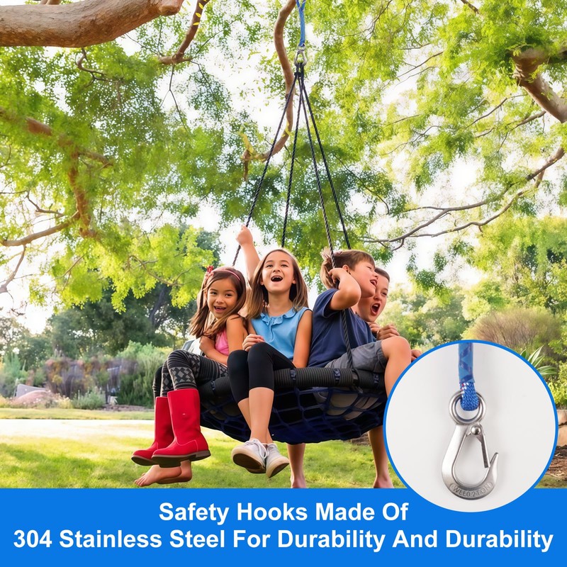 Swing Attachment Rope with Swing Hook, 100 cm Swing Tree
